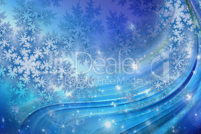 Colorful Christmas background with snowflakes and stars
