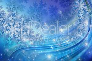 Colorful Christmas background with snowflakes and stars