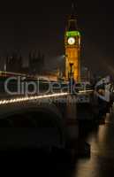 Big Ben, Westminster Bridge at Night, London, England