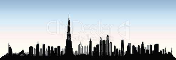 City Dubai skyline. UAE cityscape United Arab Emirates urban vie