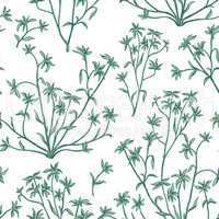 Floral leaves seamless pattern. Wild nature background. Flourish