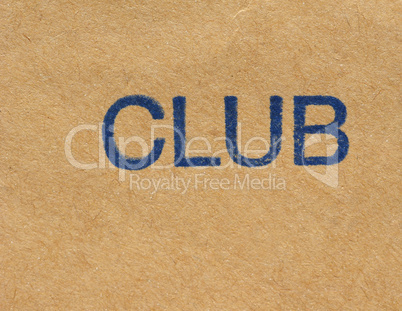Club stamp over paper