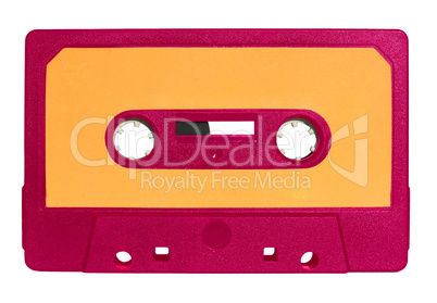 magnetic tape cassette isolated over white