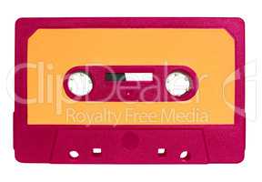 magnetic tape cassette isolated over white