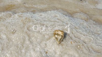Dead Sea shore with salty beach