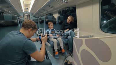 Stocker making footage of family train journey