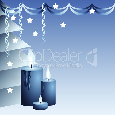 Blue Christmas candles