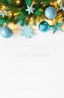 Vertical Turquoise Christmas Banner, Copy Space