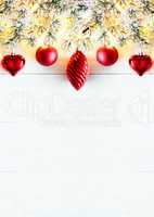 Red Vertical Christmas Banner, Copy Space
