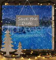 Window, Winter Scenery, Text Save The Date
