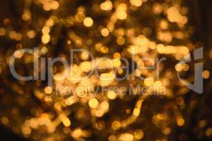 Glowing Bronze Lights Background, Party, Celebration Or Christmas Texture