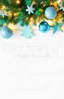 Vertical Turquoise Christmas Banner, Copy Space, Bokeh