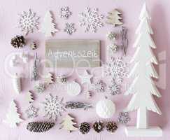 Christmas Decoration, Flat Lay, Adventszeit Means Advent Season