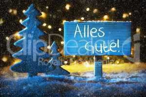 Blue Christmas Tree, Alles Gute Means Best Wishes, Snowflakes