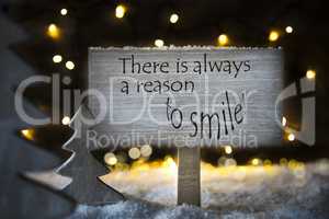 White Christmas Tree, Quote Always A Reason To Smile