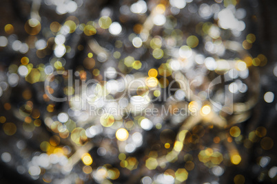 Glowing Golden Lights Background, Party, Celebration Or Christmas Texture