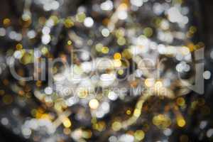 Glowing Golden Lights Background, Party, Celebration Or Christmas Texture