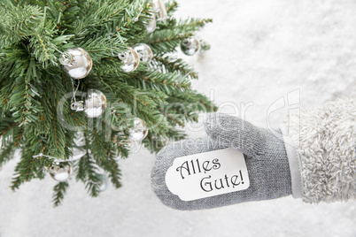Christmas Tree, Glove, Alles Gute Means Best Wishes