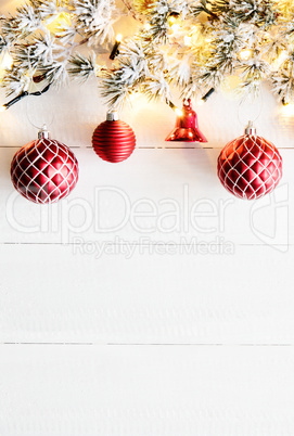 Vertical Red Christmas Banner, Copy Space, Bokeh