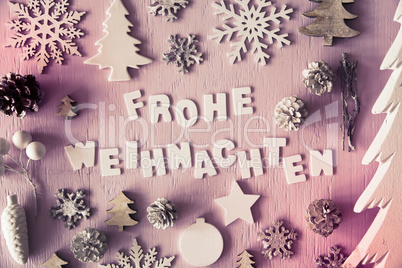Flat Lay, Frohe Weihnachten Means Merry Christmas, Instagram Filter