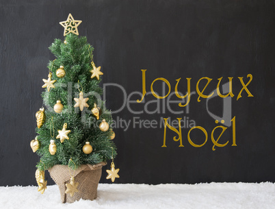 Tree, Joyeux Noel Means Merry Christmas, Black Concrete