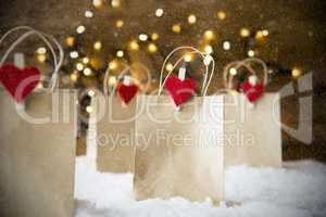 Christmas Shopping Bag, Snowflakes, Lights, Numbers