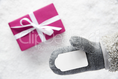 Pink Gift, Glove, Copy Space