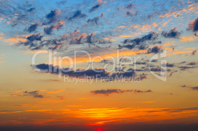 beautiful sunrise and cloudy sky