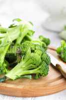 Fresh broccoli on white background closeup