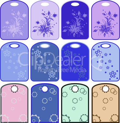 Labels set with floral  pattern