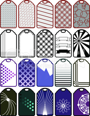 Labels set with geometric pattern