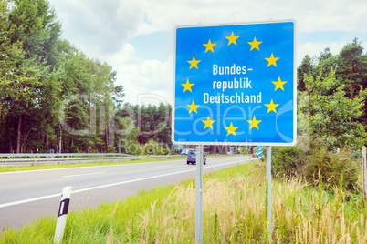 Germany border road sign