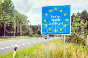 Germany border road sign