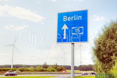 Traffic sign with direction to Berlin