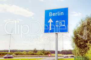 Traffic sign with direction to Berlin