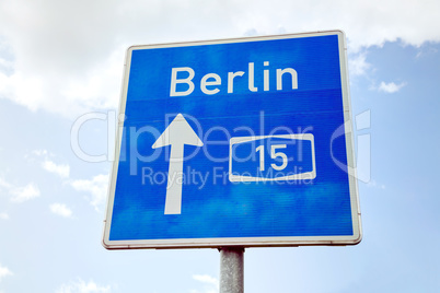 Traffic sign with direction to Berlin