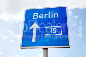 Traffic sign with direction to Berlin