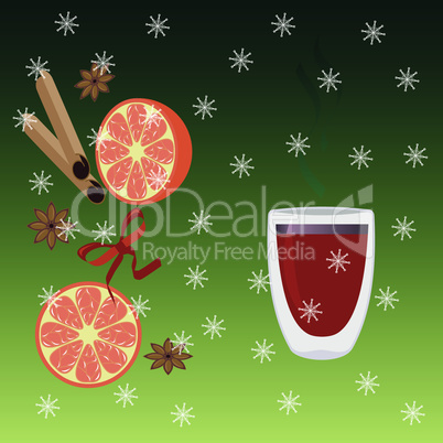 Green Christmas with mulled wine