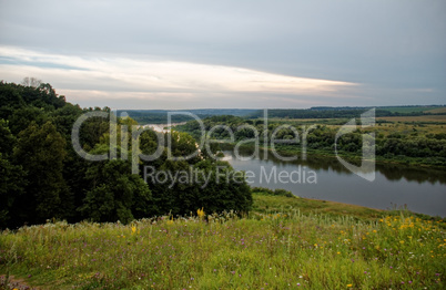 evening on the Oka river in the Tula region