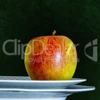 Apple on plate