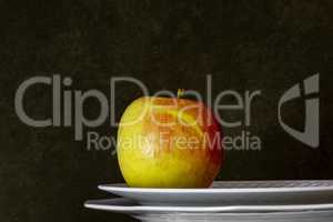 Apple on plate