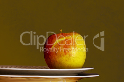 Apple on plate