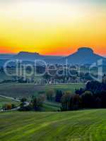 Sunset in the National Park Saxon Switzerland