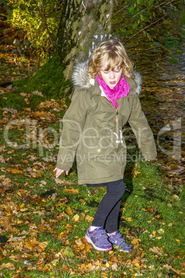 Girl in the autumnal park