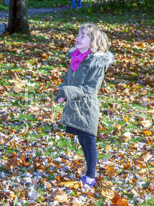 Girl in the autumnal park