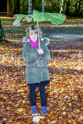 Girl in the autumnal park