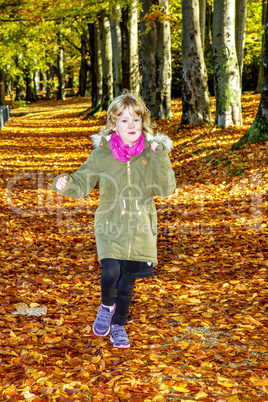 Girl in the autumnal park