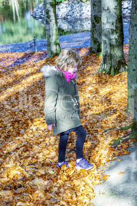 Girl in the autumnal park