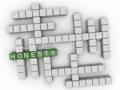 3d Honesty Concept word cloud