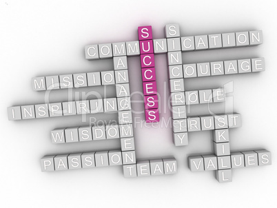 3d Success Concept word cloud